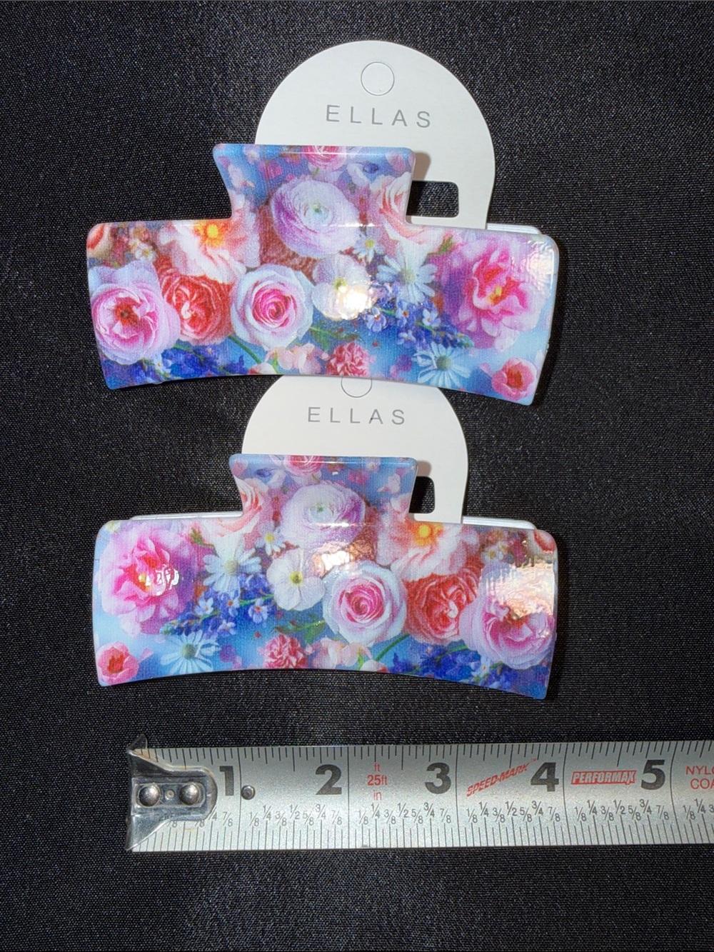 Ellas Floral Multicolor Hair Claw Clips - Pack of 2